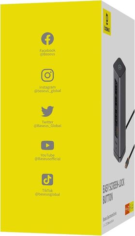 محطة إرساء Baseus، Spacemate (Windows) شاشة ثلاثية 11 في 1، 4K@60 هرتز HDMI&DP، منافذ USB A/C بسرعة 10 جيجابت في الثانية، جيجابت إيثرنت، صوت 3.5 مم، 100 وات PD، محطة إرساء للكمبيوتر المحمول Dell/HP/Lenovo/Asus/Acer in Saudi Arabia