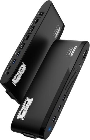 محطة إرساء WAVLINK DisplayLink، شاشة مزدوجة لأجهزة Mac M1/M2/M3/M4 وWindows، 14 في 1 مع 100 وات 2 DP/2 HDMI 4K، SD/TF، ​​5 منافذ USB، إيثرنت، صوت in Saudi Arabia