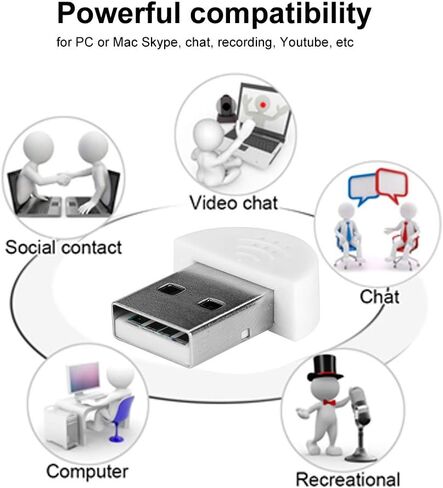 ميكروفون صغير VBESTLIFE USB 2.0، توصيل وتشغيل الكمبيوتر المكتبي للكمبيوتر المحمول لسكايب، MSN، البحث الصوتي والألعاب، 360 اتجاهي (أسود) in Saudi Arabia