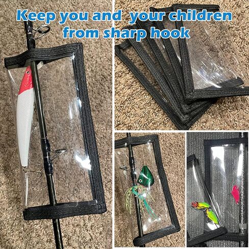 5 Pack Fishing Lure Wraps – Transparent Hook-and-Loop Covers for Crankbaits, Swimbaits, Fishing Rods & Poles in Saudi Arabia
