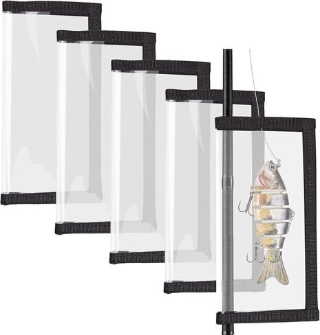 5 Pack Fishing Lure Wraps – Transparent Hook-and-Loop Covers for Crankbaits, Swimbaits, Fishing Rods & Poles in Saudi Arabia