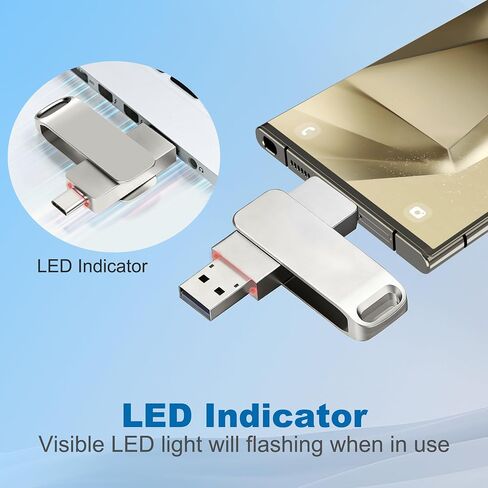 محرك فلاش USB سعة 16 جيجابايت، محرك فلاش USB C مزدوج USB 3.2 محرك فلاش من النوع C + USB A محرك إبهام، غلاف معدني، تصميم دوار، محرك القفز للكمبيوتر الشخصي والهواتف الذكية والكمبيوتر اللوحي وأجهزة Mac، فضي in Kuwait