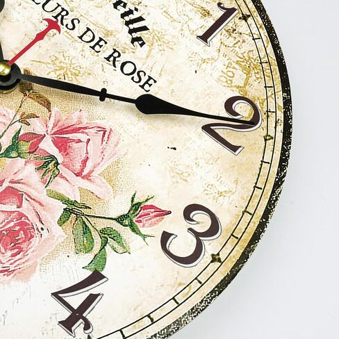 Lafocuse 12 Inch Rustic Farmhouse Wooden Wall Clock Silent Non Ticking, Battery Operated Vintage Shabby Chic Chef Clocks for Kitchen Dinning Room Living Room in Kuwait