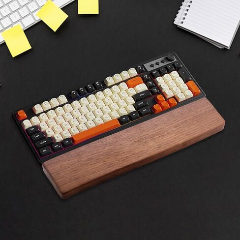 75 Keys Keyboard Wrist Rest - Ergonomic Walnut Wood Palm Rest for Mechanical Keyboard, Non-Slip, Comfortable Typing and Gaming (75 Keys) in Saudi Arabia