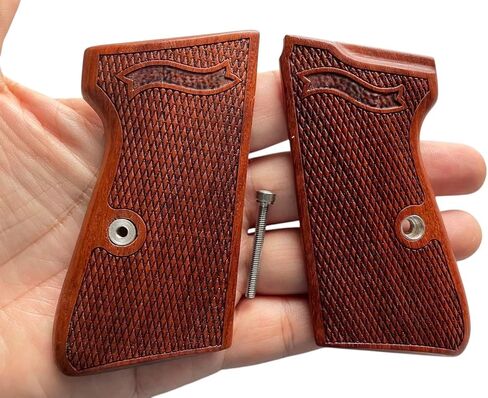 جديد! مقابض متوافقة مع PPK/S، PP، PPK/S الجديد .22 LR Praduak Wood، نمط مربعات محفور، صناعة يدوية تايلاندية in Kuwait