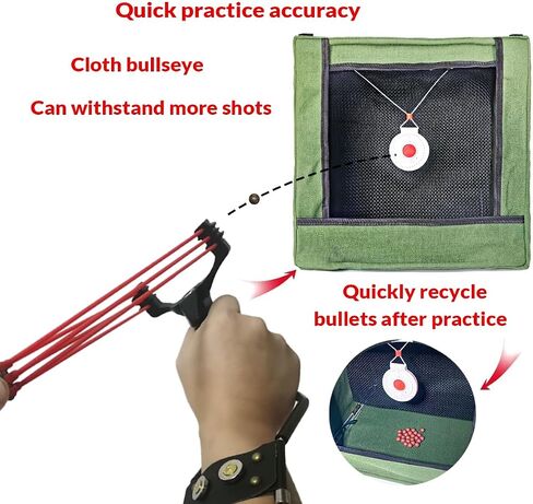 مجموعة صندوق صيد الهدف القابل للطي من Slingshot مع 2 Bullseye لسهولة حمل الصيد وممارسة الرماية وممارسة لعبة الثيران التنافسية وإعادة تدوير الذخيرة in Kuwait