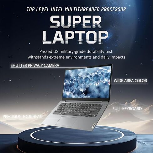Lenovo IdeaPad Laptop with Microsoft 365 Office, Intel High Performance CPU, 20GB RAM, 1TB Cloud & 640GB Storage, 11 Hour Battery, SD-Card Reader,Webcam + WiFi 6, Windows 11, WOWPC Recovery USB in Kuwait