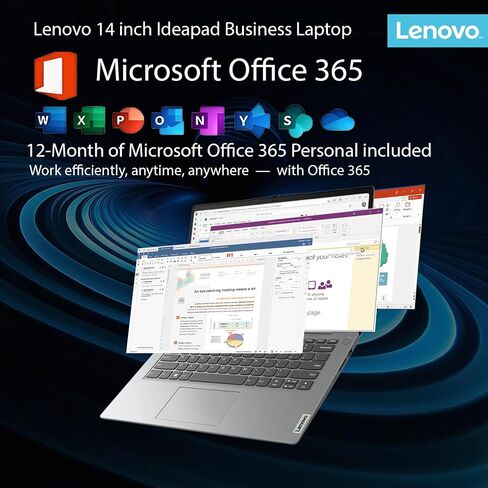Lenovo IdeaPad Laptop with Microsoft 365 Office, Intel High Performance CPU, 20GB RAM, 1TB Cloud & 640GB Storage, 11 Hour Battery, SD-Card Reader,Webcam + WiFi 6, Windows 11, WOWPC Recovery USB in Kuwait