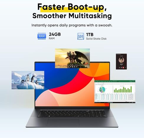 18.5" Laptop | 24GB RAM + 1TB SSD | 3.4GHz Core m3 | 48Wh Battery | 3xUSB | HDMI | RJ45 | Dual-Band Wi-Fi | BT 5.0 | Space Grey in Saudi Arabia