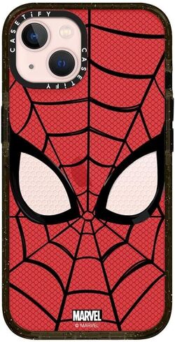 حافظة CASETiFY Impact iPhone 15 Pro Max [Spider-Man Co-Lab / حماية من السقوط بطول 8.2 قدم/متوافقة مع Magsafe] - قناع سم - أسود شفاف in Kuwait