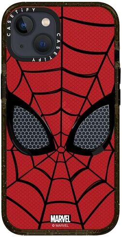 حافظة CASETiFY Impact iPhone 15 Pro Max [Spider-Man Co-Lab / حماية من السقوط بطول 8.2 قدم/متوافقة مع Magsafe] - قناع سم - أسود شفاف in Kuwait