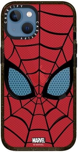 حافظة CASETiFY Impact iPhone 15 Pro Max [Spider-Man Co-Lab / حماية من السقوط بطول 8.2 قدم/متوافقة مع Magsafe] - قناع سم - أسود شفاف in Kuwait