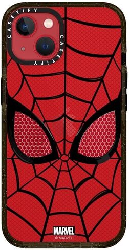 حافظة CASETiFY Impact iPhone 15 Pro Max [Spider-Man Co-Lab / حماية من السقوط بطول 8.2 قدم/متوافقة مع Magsafe] - قناع سم - أسود شفاف in Kuwait