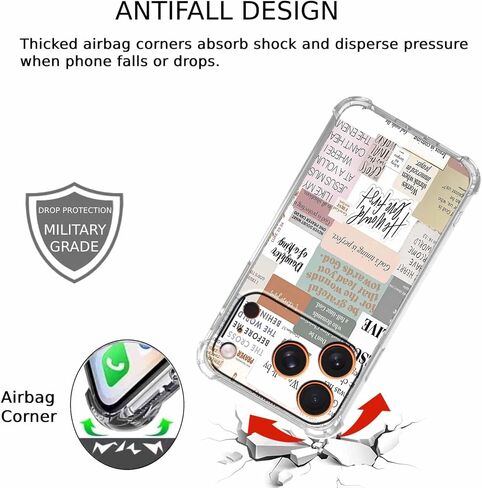 Bible Verses Christian Jesus Quotes Collage Pattern Phone Cover,Trendy Soft TPU Protective Case for iPhone 17 Pro,#5 in Kuwait
