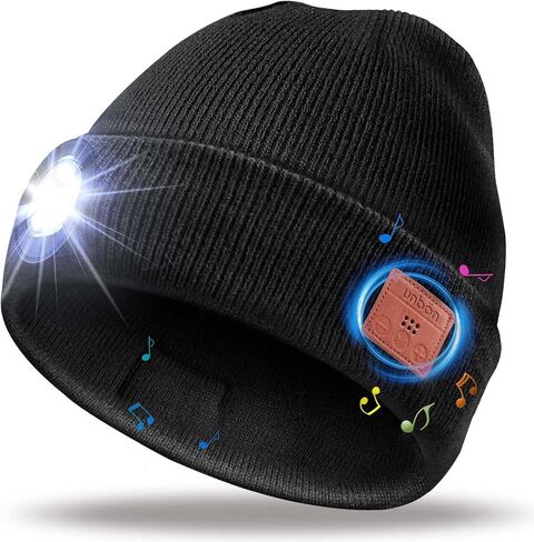 Valentines Day Gifts for Him Boyfriend Husband, Mens Gifts Ideas, LED Beanie with Light for Men, LED Hat with Light Built in USB Rechargeable, Anniversary Birthday Gifts for Men Dad Teen Boys in Saudi Arabia