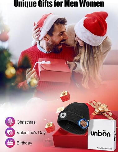 Valentines Day Gifts for Him Boyfriend Husband, Mens Gifts Ideas, LED Beanie with Light for Men, LED Hat with Light Built in USB Rechargeable, Anniversary Birthday Gifts for Men Dad Teen Boys in Saudi Arabia