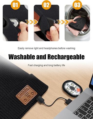 Valentines Day Gifts for Him Boyfriend Husband, Mens Gifts Ideas, LED Beanie with Light for Men, LED Hat with Light Built in USB Rechargeable, Anniversary Birthday Gifts for Men Dad Teen Boys in Saudi Arabia