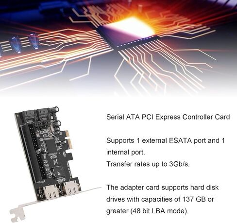 بطاقة محول محركات الأقراص الصلبة Ultra ATA 133 بسرعة 3 جيجا بايت في الثانية PCI Express، تدعم أوضاع 0 و1 و0+1 للكمبيوتر المكتبي ونظام التشغيل OS X وDOS in Saudi Arabia