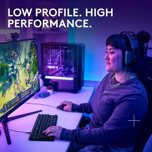 لوحة مفاتيح ألعاب سلكية منخفضة المستوى من لوجيتك G515 TKL، RGB قابلة للتخصيص بالكامل، أغطية مفاتيح PBT مزدوجة اللقطة، مفاتيح لمسية/بنية - أسود (متجدد) in Kuwait