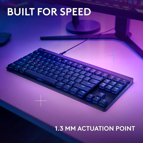 لوحة مفاتيح ألعاب سلكية منخفضة المستوى من لوجيتك G515 TKL، RGB قابلة للتخصيص بالكامل، أغطية مفاتيح PBT مزدوجة اللقطة، مفاتيح لمسية/بنية - أسود (متجدد) in Kuwait