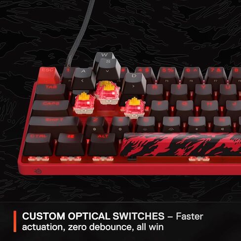 SteelSeries Apex 9 Mini: إصدار Faze Clan — لوحة المفاتيح الضوئية HotSwap — تصميم مضغوط بنسبة 60% — مفاتيح بصرية — تخصيص RGB — غطاء مفاتيح PBT مزدوج اللقطة (متجدد) in Kuwait
