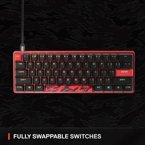 SteelSeries Apex 9 Mini: إصدار Faze Clan — لوحة المفاتيح الضوئية HotSwap — تصميم مضغوط بنسبة 60% — مفاتيح بصرية — تخصيص RGB — غطاء مفاتيح PBT مزدوج اللقطة (متجدد) in Kuwait