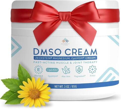 DMSO Cream 99.9% Pure Pharmaceutical Grade | Muscle, Joint & Skin Relief | Fast-Absorbing with Zechstein® Magnesium, OptiMSM®, Arnica, Aloe Vera, Vitamin E | Non-Greasy 3 oz in Saudi Arabia