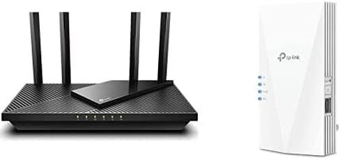 مجموعة من راوتر TP-Link AX1800 WiFi 6 (Archer AX21) + معزز الإنترنت AX1800 WiFi 6، متوافق مع OneMesh (RE600X)، شبكة WiFi سلسة OneMesh in Saudi Arabia