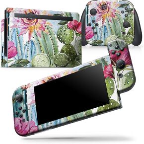Design Skinz - متوافق مع Nintendo Switch Joy-Con فقط - غطاء حماية من الفينيل قابل للإزالة ومقاوم للخدش - أزهار الصبار المائية العتيقة in Kuwait