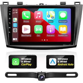 for Mazda 3 Radio Upgrade Compatible with Wireless Carplay Android Auto,Car Stereo Touchscreen Bluetooth Navigation GPS WiFi FM/AM Backup Camera 8-core Head Unit (2010-2013) in Kuwait