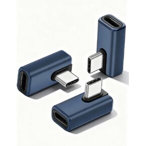CERRXIAN Right Angle USB C Adapter 3 Pack, 90 Degree USB C Male to USB Type-C Female Adapter 80 Gbps 240W Charge OTG Converter Speed Data Transfer & Fast Charging USB Type C Extender in Kuwait