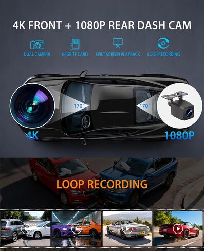 شاشة CarPlay مقاس 9 بوصات للسيارة، جهاز لوحي للسيارة بكاميرا داش 4K لأجهزة Apple Android Auto، وكاميرا احتياطية خلفية بدقة 1080 بكسل، وشاشة تحكم صوتي محمولة تعمل باللمس للملاحة GPS، وبلوتوث، ومرآة، وشاحنة in Kuwait