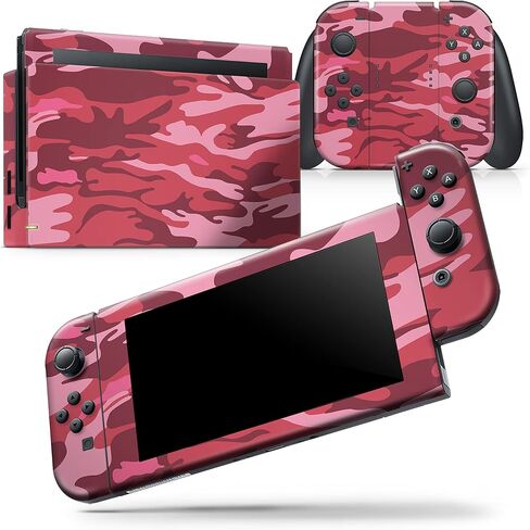 Design Skinz - Compatible with Nintendo DSi XL - Skin Decal Protective Scratch-Resistant Removable Vinyl Wrap Cover - Pink and Red Tradtional Camouflage in Saudi Arabia