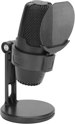 Qiilu Gaming USB Microphone with RGB Light - USB Condenser Mic for PC, /5, Podcasting, Live Streaming, Recording (Black) in Saudi Arabia