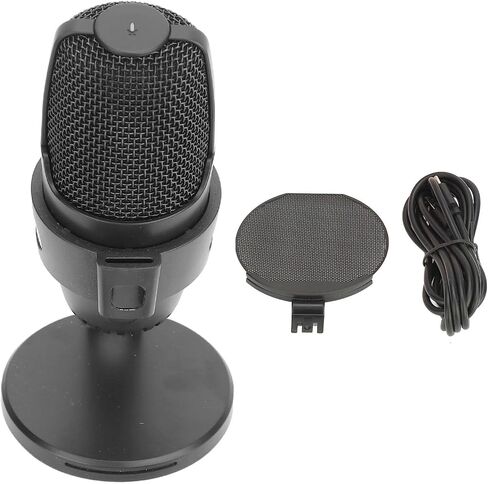 Qiilu Gaming USB Microphone with RGB Light - USB Condenser Mic for PC, /5, Podcasting, Live Streaming, Recording (Black) in Saudi Arabia
