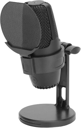 Qiilu Gaming USB Microphone with RGB Light - USB Condenser Mic for PC, /5, Podcasting, Live Streaming, Recording (Black) in Saudi Arabia