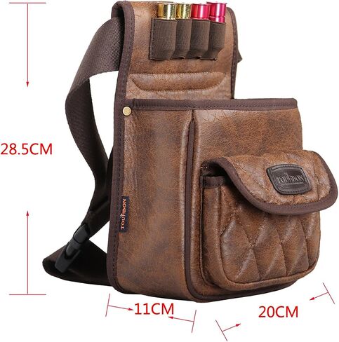 Tourbon بولي Leather الجلود الرياضية بندقية شل الحقيبة مطلق النار الطين فخ السكيت حقيبة الرماية لحقل المدى in Saudi Arabia