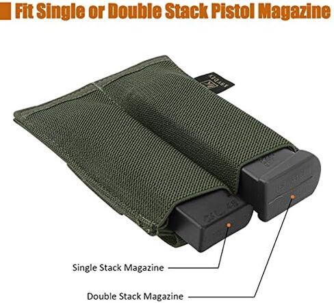 KRYDEX Molle Double Pistol Mag Pouch Speed ​​Pistol Magazine حامل لمجلة 9 مم .45 .40 in Kuwait