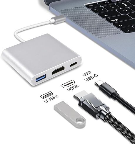 USB C to HDMI Adapter, Type-c 3 in 1 hub to 4K HDMI USB3.0 & 100W PD for USB Drives Reading & Multimedia Projection,Compatible for MacBook,iPad,Tablets & Other USB-C Devices in Saudi Arabia