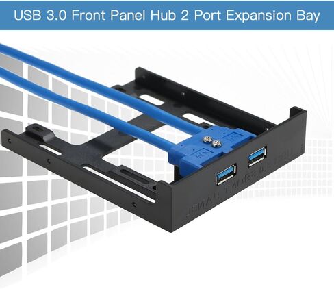 USB 3.0 Front Panel, 5.25 Inch Bay Mount Internal Hub with 2 Ports, 20Pin to Dual USB 3.0 Bracket for PC Case, Desktop Computer, DIY Expansion, Plug and Play in Saudi Arabia
