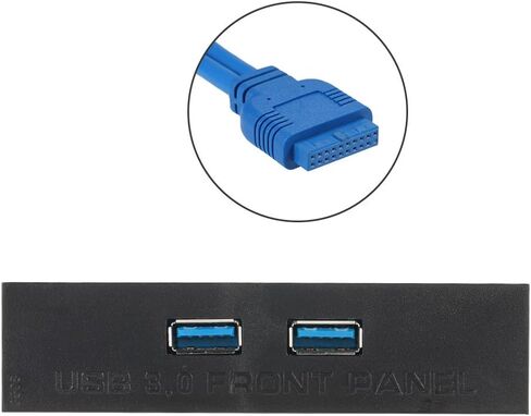 USB 3.0 Front Panel, 5.25 Inch Bay Mount Internal Hub with 2 Ports, 20Pin to Dual USB 3.0 Bracket for PC Case, Desktop Computer, DIY Expansion, Plug and Play in Saudi Arabia