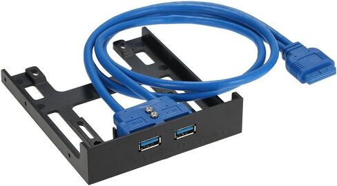USB 3.0 Front Panel, 5.25 Inch Bay Mount Internal Hub with 2 Ports, 20Pin to Dual USB 3.0 Bracket for PC Case, Desktop Computer, DIY Expansion, Plug and Play in Saudi Arabia
