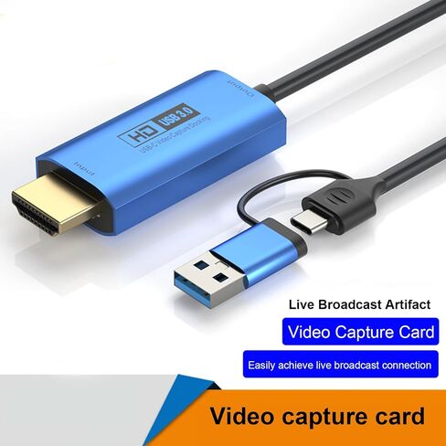 PUSOKEI HD to USB C Video Capture Card, 4K to 1080p HD Recorder for Computer & Phone - Aluminum Portable Capture Device with 2m Cable, Plug and Play in Saudi Arabia
