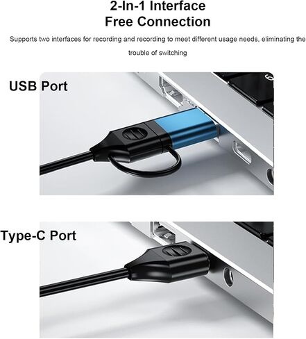 PUSOKEI HD to USB C Video Capture Card, 4K to 1080p HD Recorder for Computer & Phone - Aluminum Portable Capture Device with 2m Cable, Plug and Play in Saudi Arabia