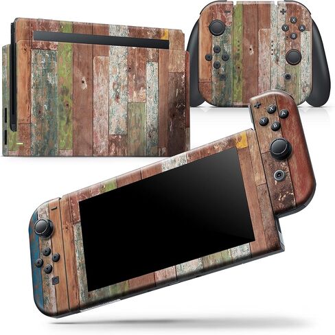 Design Skinz - متوافق مع وحدة تحكم Nintendo Switch Pro - غطاء حماية من الفينيل مقاوم للخدش وقابل للإزالة - ألواح خشبية عتيقة in Saudi Arabia