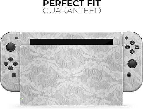 Design Skinz - متوافق مع Nintendo DSi XL - غطاء حماية من الفينيل مقاوم للخدش وقابل للإزالة - دانتيل زهور بيضاء in Saudi Arabia