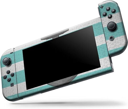 Design Skinz - Compatible with Nintendo DSi XL - Skin Decal Protective Scratch-Resistant Removable Vinyl Wrap Cover - Teal Stripes with Gray Nautical Anchor in Saudi Arabia