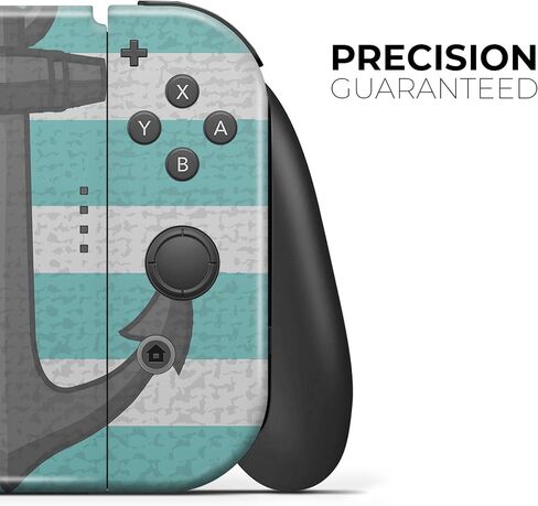 Design Skinz - Compatible with Nintendo DSi XL - Skin Decal Protective Scratch-Resistant Removable Vinyl Wrap Cover - Teal Stripes with Gray Nautical Anchor in Saudi Arabia