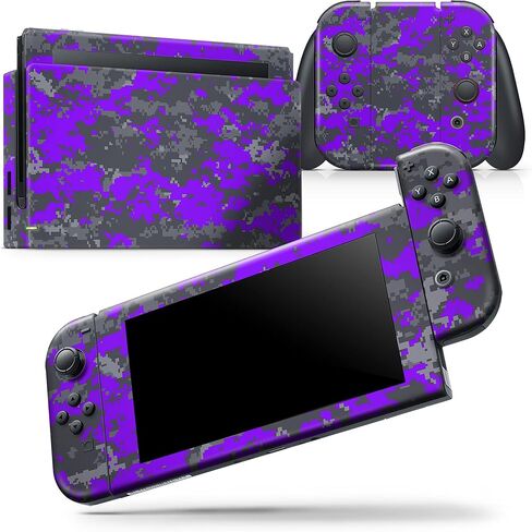 Design Skinz - Compatible with Nintendo DSi XL - Skin Decal Protective Scratch-Resistant Removable Vinyl Wrap Cover - Bright Purple and Gray Digital Camouflage in Saudi Arabia