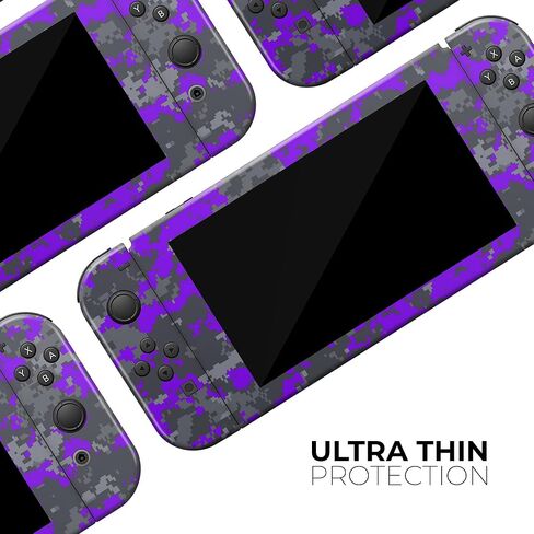 Design Skinz - Compatible with Nintendo DSi XL - Skin Decal Protective Scratch-Resistant Removable Vinyl Wrap Cover - Bright Purple and Gray Digital Camouflage in Saudi Arabia